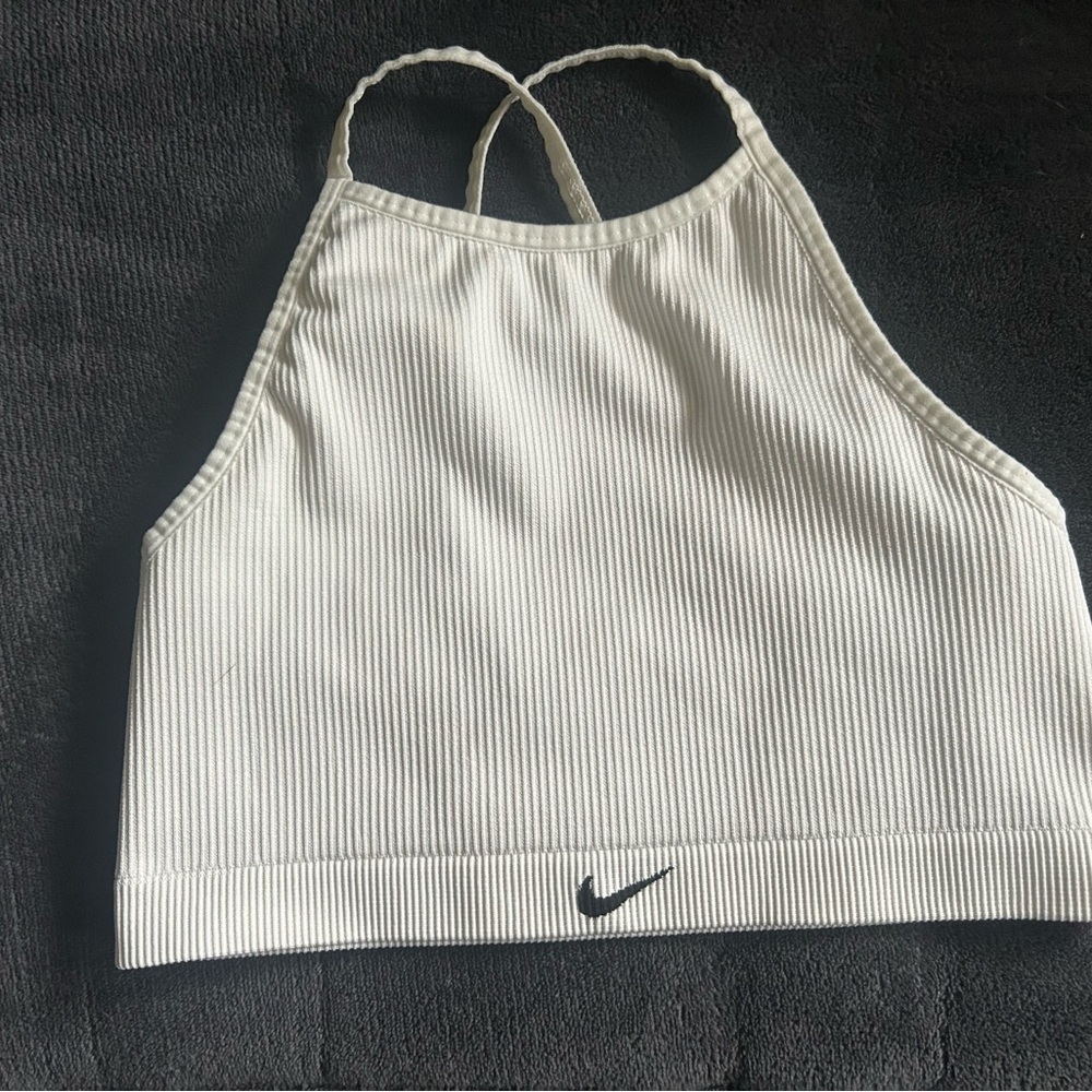 Nike Cream Ribbed Sports Bra
